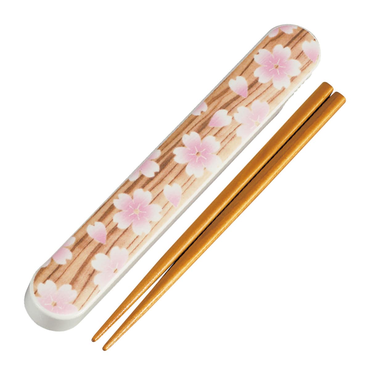 箸箱セット スライド箸箱セット 18.0cm 桜木目ピンク ( お箸 箸 箸箱 はし箱 セット 18cm 日本製 大人 18センチ 給食 お弁当 弁当 和風 花柄 桜 天然木 )
