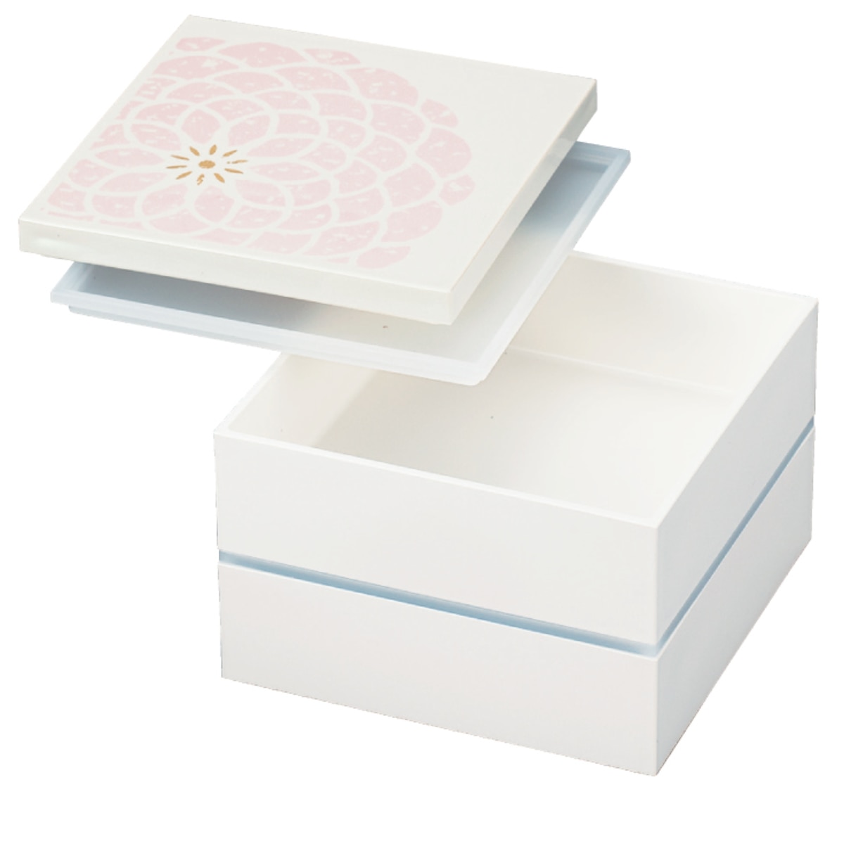 お重 2段 15.0角二段重 百華 ( 重箱 二段重 弁当箱 15cm 1400ml 1~2人用 2人 二段 日本製 おしゃれ お重箱 御重 2段重 行楽弁当箱 お正月 運動会 おせち料理 花 内蓋付き ) 【ピンク】 ピンク