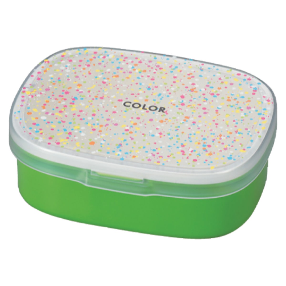 弁当箱 1段 400ml ワンタッチランチ color ( お弁当箱 ランチボックス 食洗機対応 レンジ対応 仕切り付き 女子 大人 日本製 食洗機OK レンジOK お弁当 弁当 一段 女性 おしゃれ シンプル かわいい ) 【グリーン】 グリーン