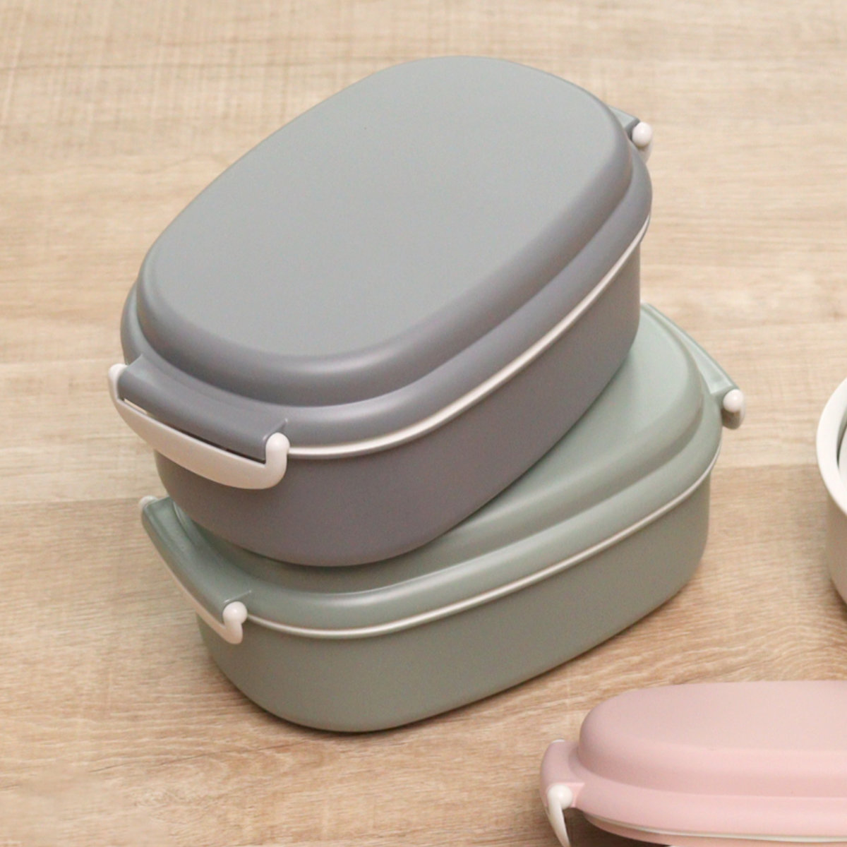 弁当箱 さっと洗えるお弁当箱 プレミアム 730ml 2WAY 2段 ( お弁当箱 ランチボックス レンジ対応 食洗機対応 一段 二段 2way レンジOK 食洗機OK 弁当 お弁当 大人 日本製 ) 【グレージュ】 グレージュ