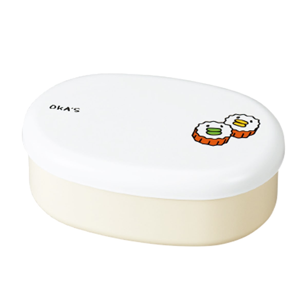 弁当箱 480ml OKA‘S 小判一段弁当 ( お弁当箱 レンジ対応 食洗機対応 ランチバンド付き 小判型 日本製 レンジOK 食洗機OK 一段 お弁当 弁当 一段弁当箱 ランチグッズ お弁当グッズ ) 【ちくわ】 ちくわ