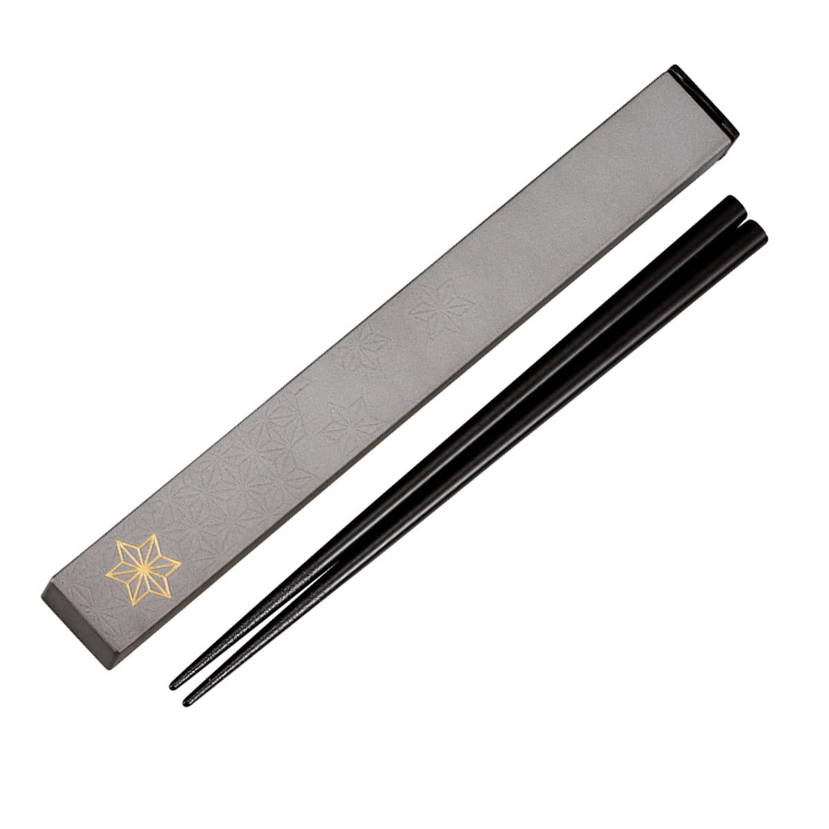 箸箱ケース 箸 21.0スクエア箸箱 銀研・黒炭 ( 箸&箸箱セット 箸・箸箱セット 箸&ケース お箸 はし箱 セット 大人 日本製 木製 カトラリー 箸ケース付き お弁当用 持ち運び 携帯用 弁当 ) 【銀研麻の葉】 銀研麻の葉
