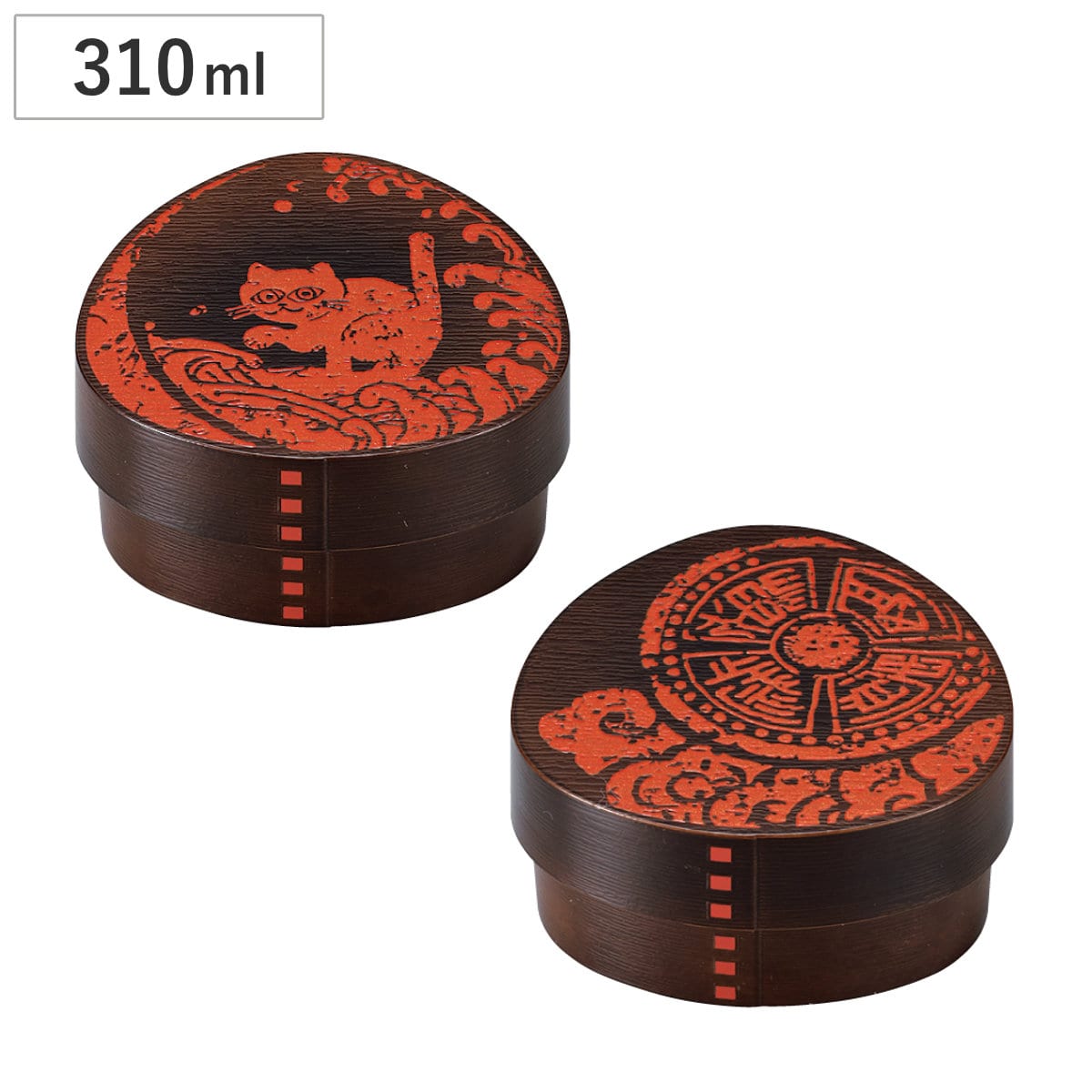 わっぱおにぎりケース 篆刻紋 ( おむすびケース 弁当箱 おにぎり おむすび ケース 三角 和風 日本製 お弁当箱 おにぎり用 おむすび用 デザートケース フルーツケース お弁当 弁当 ) 【猫波】 猫波