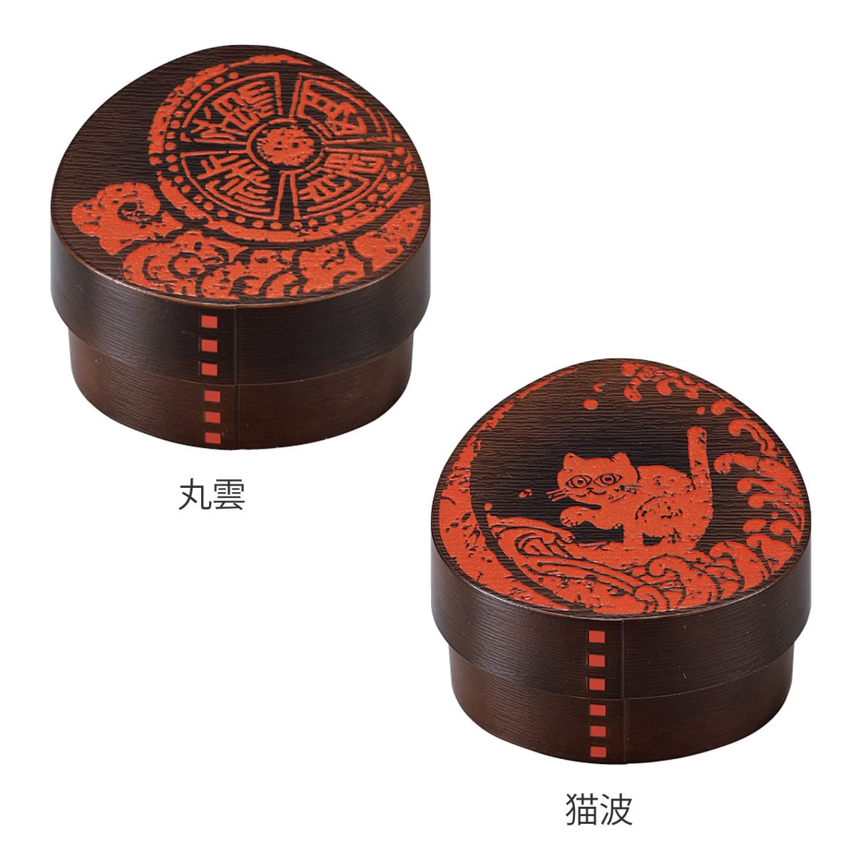 わっぱおにぎりケース 篆刻紋 ( おむすびケース 弁当箱 おにぎり おむすび ケース 三角 和風 日本製 お弁当箱 おにぎり用 おむすび用 デザートケース フルーツケース お弁当 弁当 ) 【猫波】 猫波