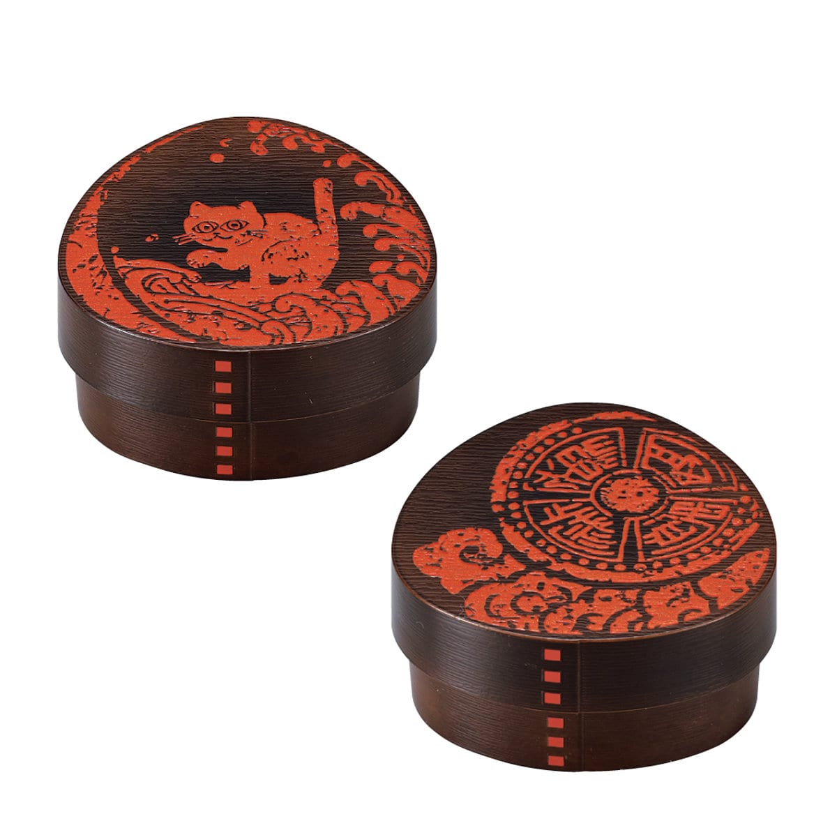 わっぱおにぎりケース 篆刻紋 ( おむすびケース 弁当箱 おにぎり おむすび ケース 三角 和風 日本製 お弁当箱 おにぎり用 おむすび用 デザートケース フルーツケース お弁当 弁当 ) 【猫波】 猫波