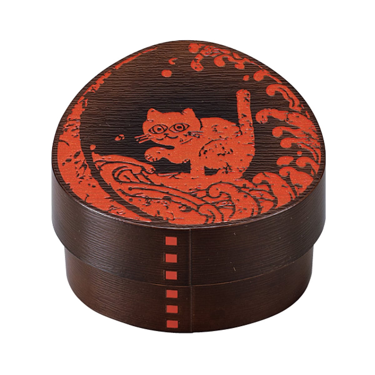 わっぱおにぎりケース 篆刻紋 ( おむすびケース 弁当箱 おにぎり おむすび ケース 三角 和風 日本製 お弁当箱 おにぎり用 おむすび用 デザートケース フルーツケース お弁当 弁当 ) 【猫波】 猫波