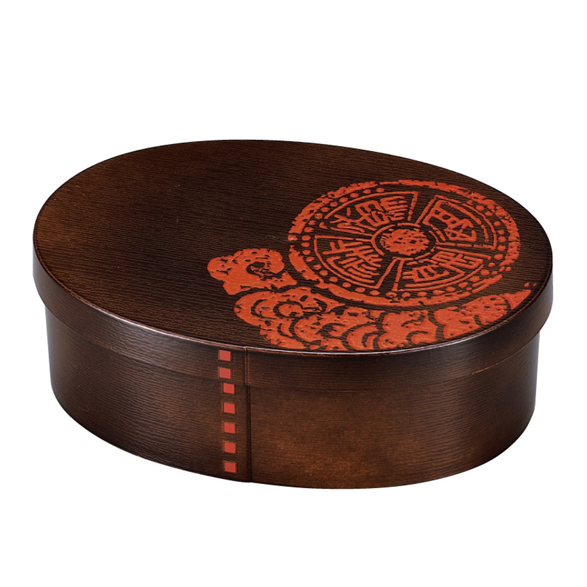 弁当箱 800ml 曲げわっぱ一段弁当 大 篆刻紋 ( 食洗機対応 レンジ対応 和風 お弁当箱 ランチボックス 日本製 食洗機OK レンジOK 弁当 お弁当 曲げわっぱ風 和柄 和デザイン ) 【猫波】 猫波