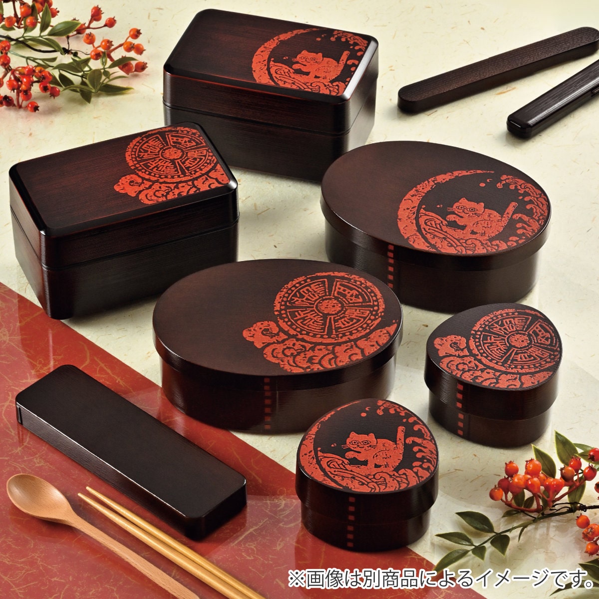 弁当箱 750ml 2段 大和千筋弁当 篆刻紋 ( 食洗機対応 レンジ対応 和風 お弁当箱 ランチボックス 日本製 食洗機OK レンジOK 弁当 お弁当 曲げわっぱ風 和柄 和デザイン ) 【猫波】 猫波