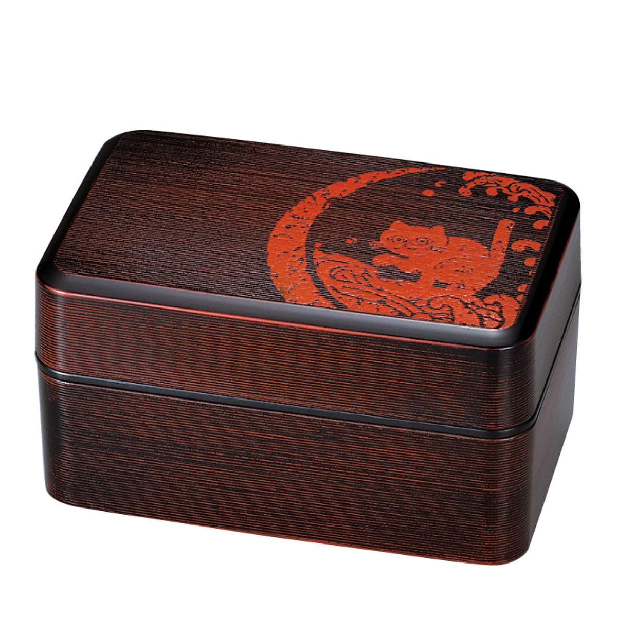 弁当箱 750ml 2段 大和千筋弁当 篆刻紋 ( 食洗機対応 レンジ対応 和風 お弁当箱 ランチボックス 日本製 食洗機OK レンジOK 弁当 お弁当 曲げわっぱ風 和柄 和デザイン ) 【猫波】 猫波