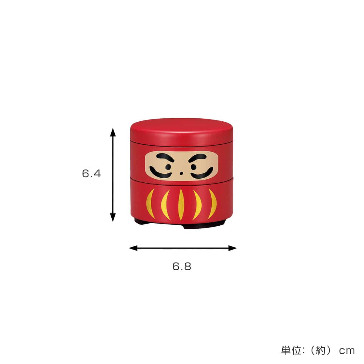 お重 ミニだるま重 HAKOYA 160ml ( 日本製 プラスチック 小さい 丸 和食 二段 和風 弁当箱 ランチボックス ギフト 和柄 おせち料理 おせち お節 御節 二段弁当箱 ) 【赤】 赤