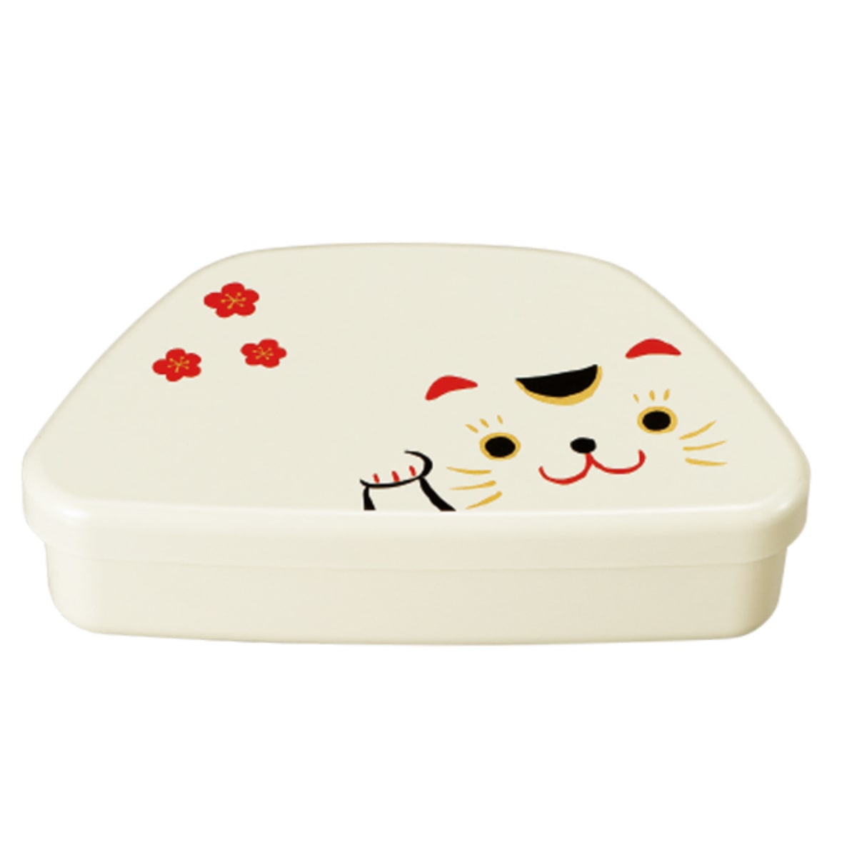 弁当箱 460ml 富士おにぎり弁当 まねきねこ ( お弁当箱 ランチボックス レンジ対応 食洗機対応 一段 日本製 レンジOK 食洗機OK 弁当 お弁当 中子付き ランチベルト付き 大人 ) 【黒まねきねこ】 黒まねきねこ