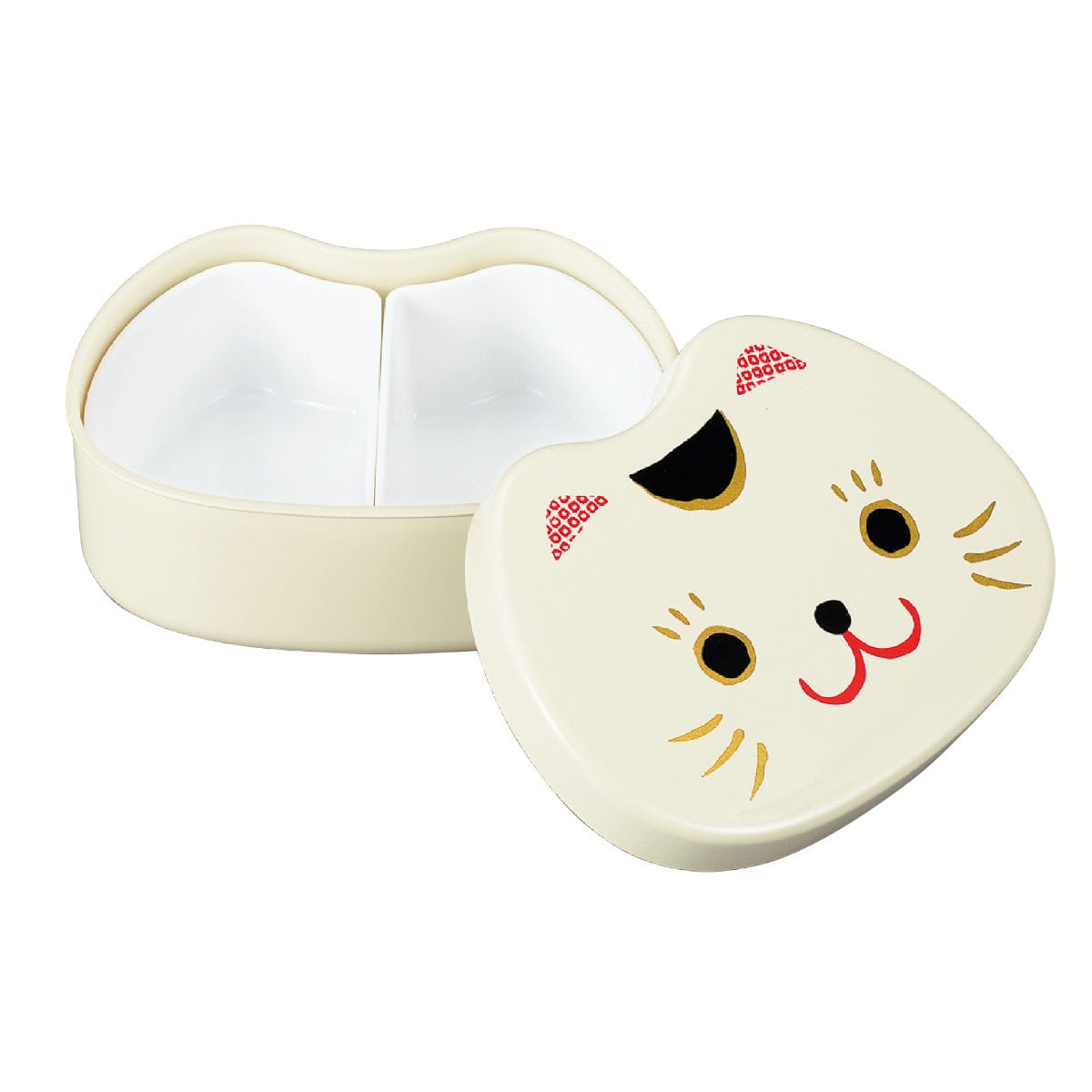 弁当箱 500ml 顔のお弁当 ねこ ( お弁当箱 ランチボックス レンジ対応 食洗機対応 一段 日本製 レンジOK 食洗機OK 弁当 お弁当 中子付き ランチベルト付き 大人 ) 【黒猫】 黒猫