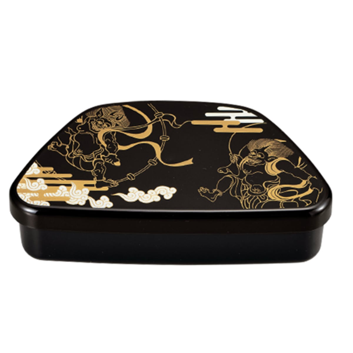 弁当箱 460ml 富士おにぎり弁当 蒔絵 ( お弁当箱 ランチボックス レンジ対応 食洗機対応 一段 日本製 レンジOK 食洗機OK 弁当 お弁当 中子付き ランチベルト付き 大人 ) 【風神雷神】 風神雷神