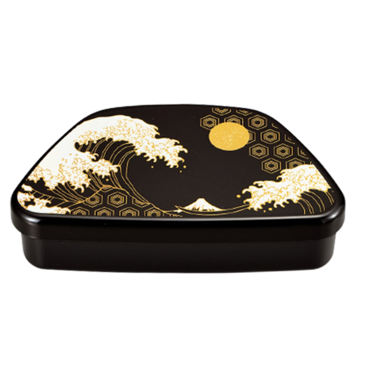 弁当箱 460ml 富士おにぎり弁当 蒔絵 ( お弁当箱 ランチボックス レンジ対応 食洗機対応 一段 日本製 レンジOK 食洗機OK 弁当 お弁当 中子付き ランチベルト付き 大人 ) 【風神雷神】 風神雷神