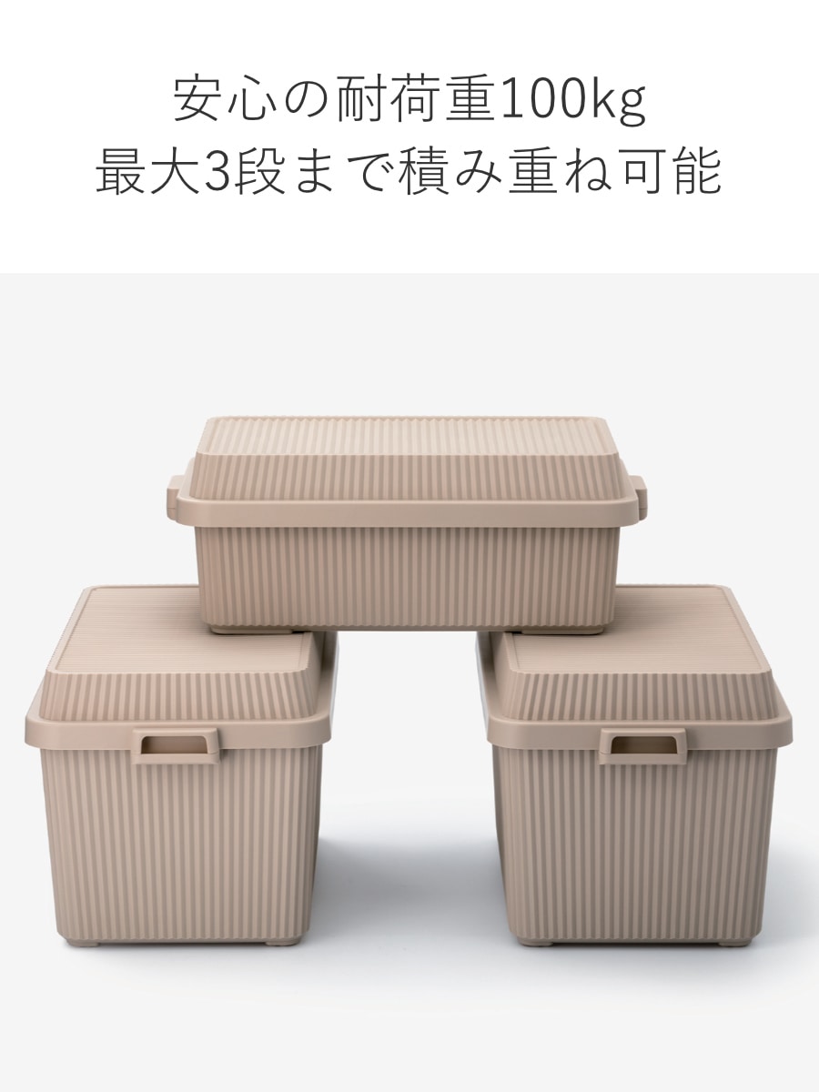 コンテナボックス 53L 浅型 スタックアップコンテナー53 ( 収納ボックス 蓋付き フタ付き 座れる 収納ケース 大型 日本製 アウトドア キャンプ 屋外 屋内 大容量 収納 ボックス ケース 工具箱 プラスチック おしゃれ ) 【グレー】 グレー