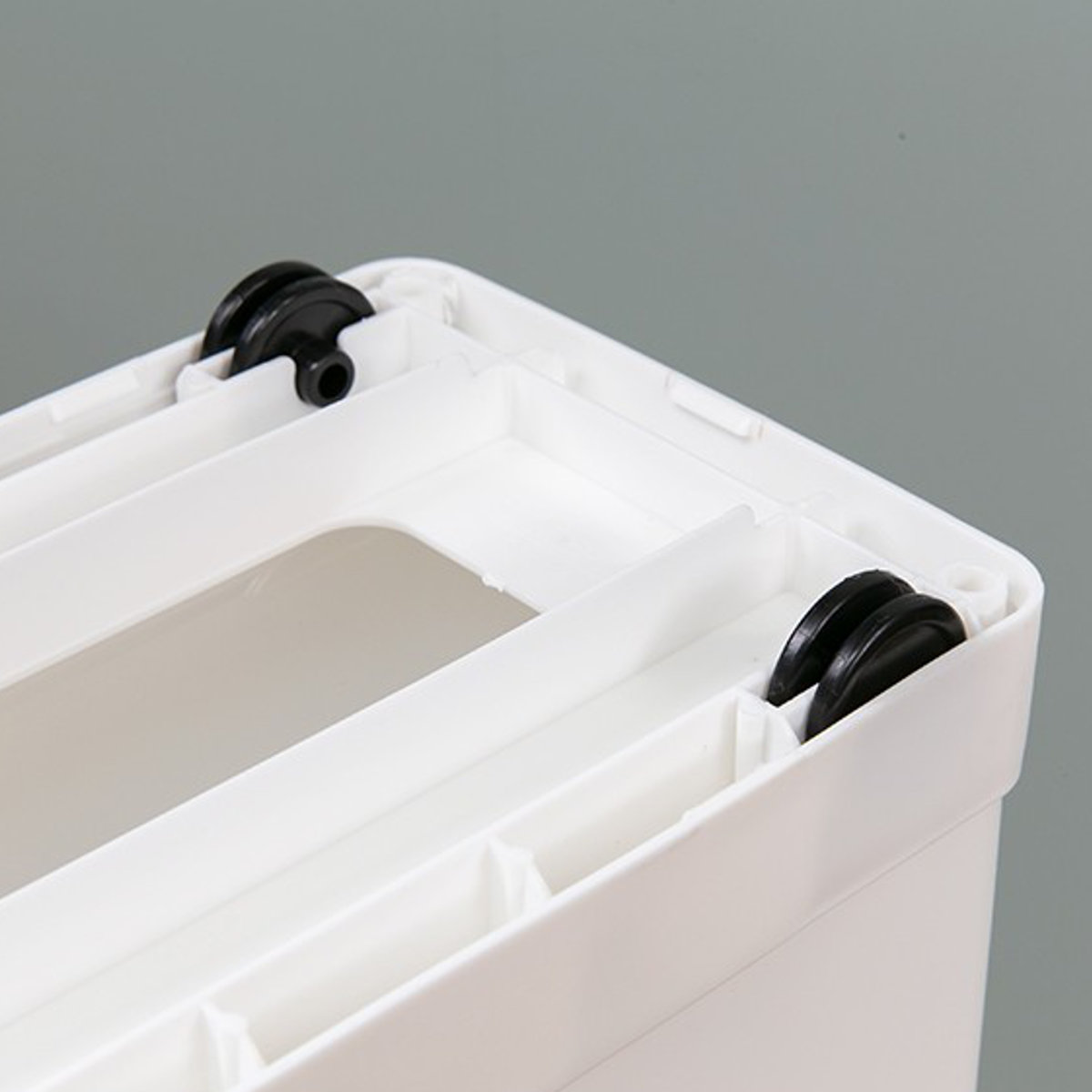 隙間収納 洗面所 段差をまたげる隙間ストッカー 3段 幅14cm ( 隙間 収納 洗濯機横 すきま収納 洗濯機 キッチン ランドリー収納 14cm ランドリー スリム ストッカー 引き出し トイレ トイレ収納 三段 15cm ) 【ブラック】 ブラック