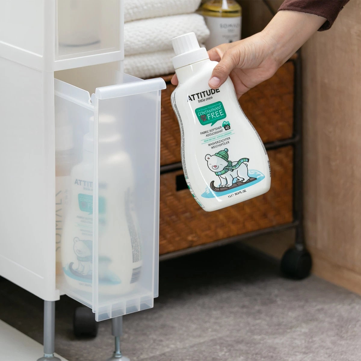 隙間収納 洗面所 段差をまたげる隙間ストッカー 3段 幅14cm ( 隙間 収納 洗濯機横 すきま収納 洗濯機 キッチン ランドリー収納 14cm ランドリー スリム ストッカー 引き出し トイレ トイレ収納 三段 15cm ) 【ブラック】 ブラック