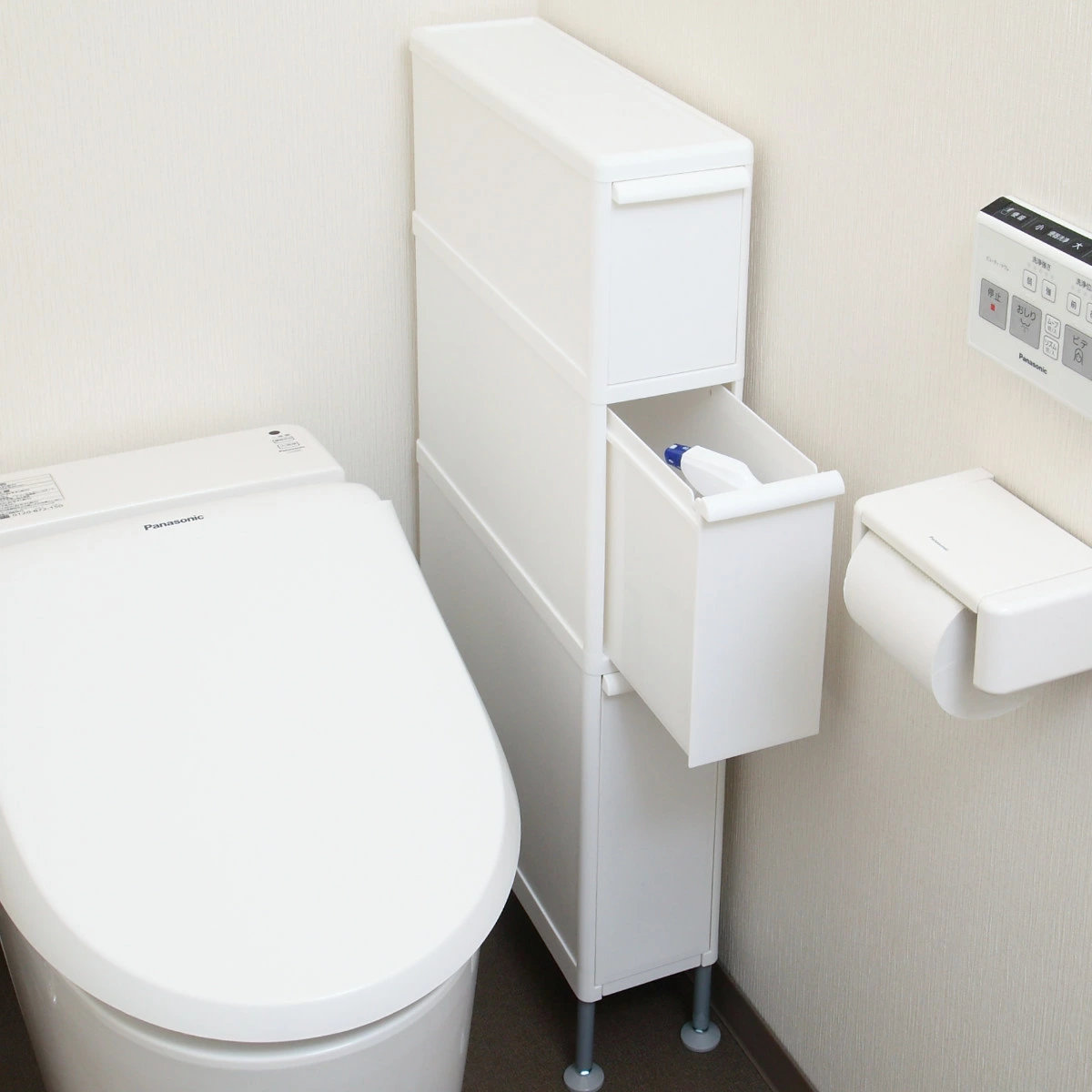 隙間収納 洗面所 段差をまたげる隙間ストッカー 3段 幅14cm ( 隙間 収納 洗濯機横 すきま収納 洗濯機 キッチン ランドリー収納 14cm ランドリー スリム ストッカー 引き出し トイレ トイレ収納 三段 15cm ) 【ブラック】 ブラック