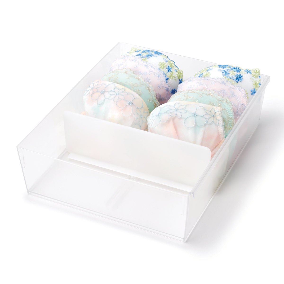 Tシャツケース ( 仕切りケース 幅27×奥行33×高さ9.5cm 衣類 洋服 収納 ケース 仕切り プラスチック クリア タンス 引き出し 日本製 衣類収納 連結可能 引出し 仕切りボックス 小物収納 透明 シャツ 下着 靴下 整理 )