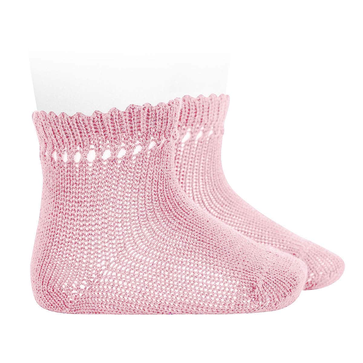 靴下 condor 子供 6ヶ月~12ヵ月 パール ショートソックス オープンワーク カフ仕様 ( コンドル ベビー用靴下 ベビー ソックス くつ下 くつした Perle short socks with openwork cuff 丈夫 ベビー用 綿 コットン ) 【ロサパロ】 ロサパロ