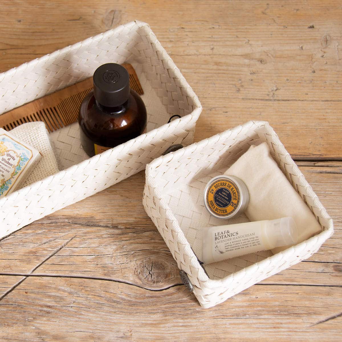 収納ケース Handed By 12x12x7 cm FIT TINY ( バスケット 収納 手編み カゴ かご ふた付き 小物入れ 小物収納 ハンデッドバイ 収納ボックス 引き出し 整理 おしゃれ ) 【DARKGREY】 DARKGREY