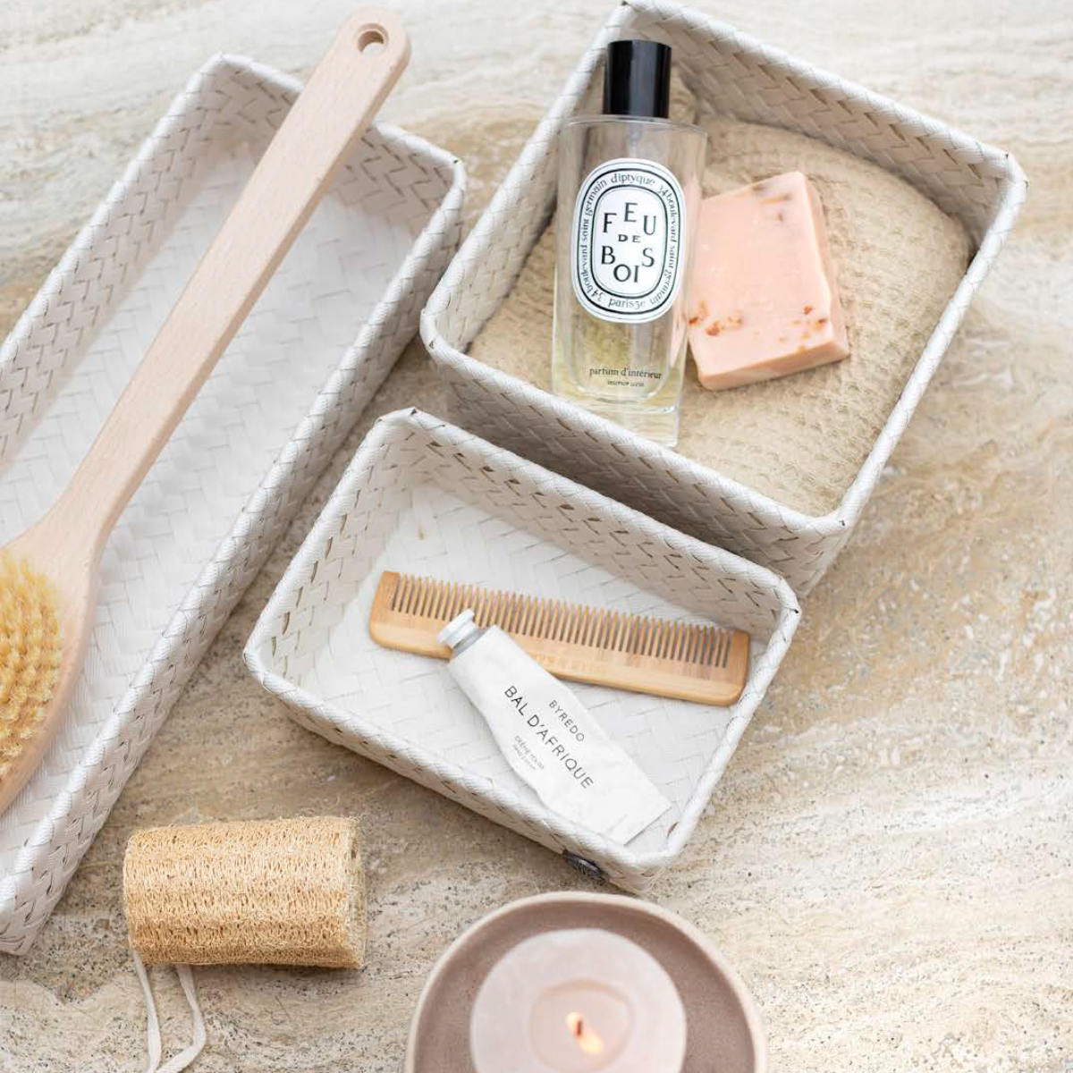 収納ケース Handed By 12x12x7 cm FIT TINY ( バスケット 収納 手編み カゴ かご ふた付き 小物入れ 小物収納 ハンデッドバイ 収納ボックス 引き出し 整理 おしゃれ ) 【DARKGREY】 DARKGREY