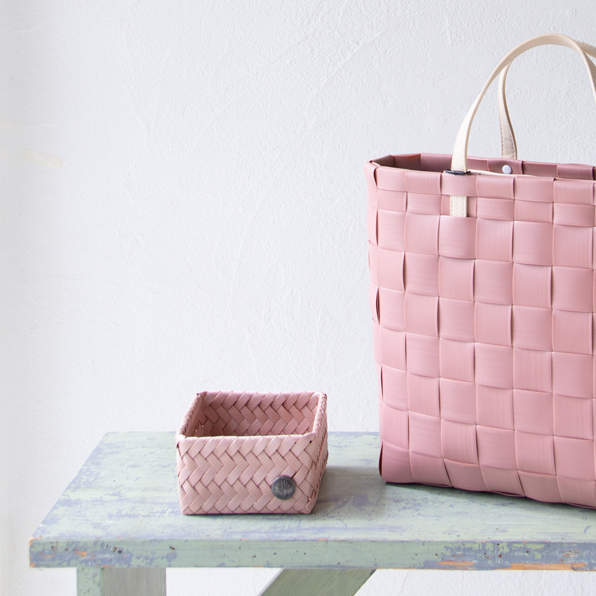 収納ケース Handed By 12x12x7 cm FIT TINY ( バスケット 収納 手編み カゴ かご ふた付き 小物入れ 小物収納 ハンデッドバイ 収納ボックス 引き出し 整理 おしゃれ ) 【DARKGREY】 DARKGREY