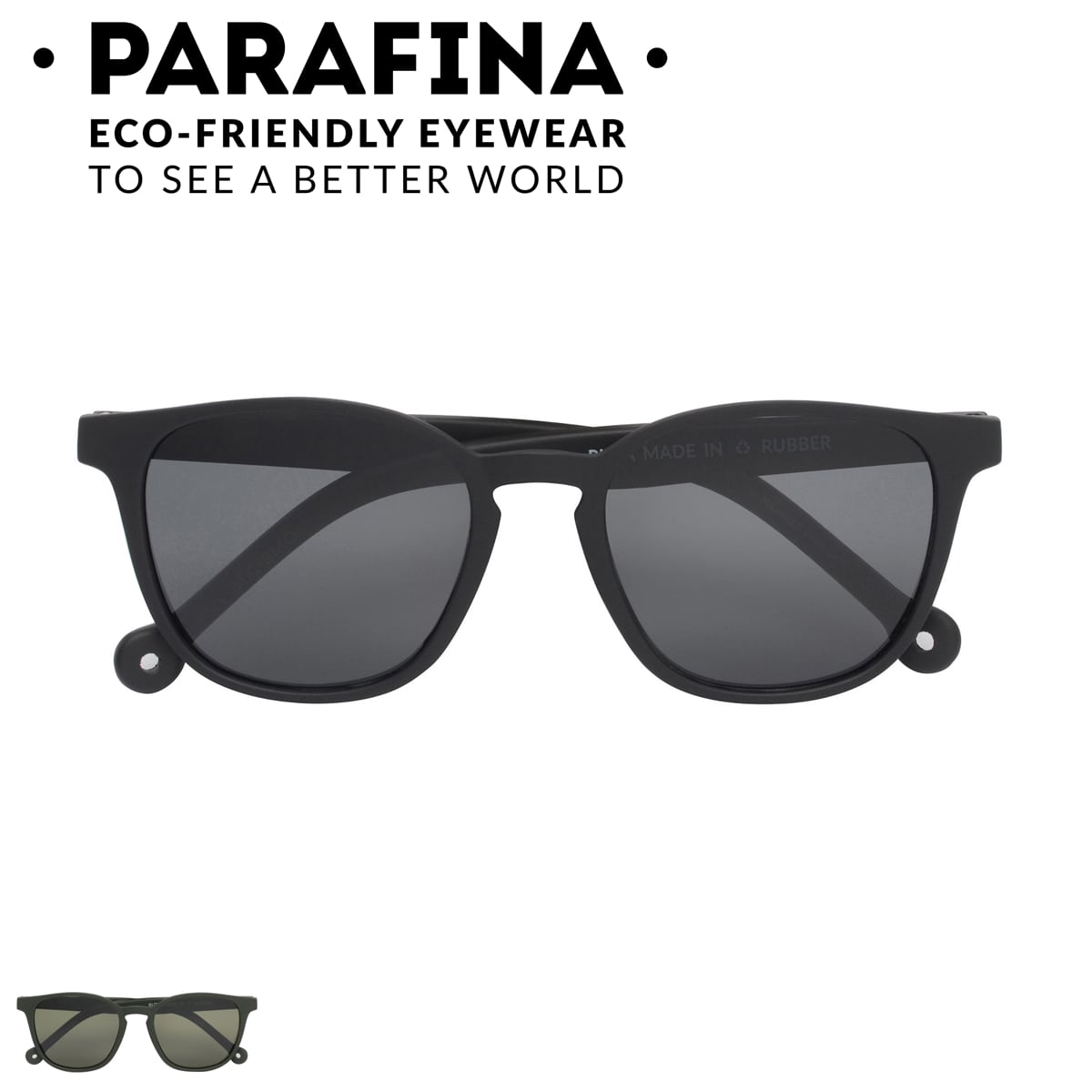 サングラス PARAFINA RUTA レディース メンズ おしゃれ ( パラフィナ カラーレンズ メガネ 軽量 フレーム 眼鏡 めがね ファッショングラス UVカット 男女兼用 紫外線カット 度なし 伊達メガネ ポリカーボネート ゴム 廃タイヤ ) 【BLACK】 BLACK