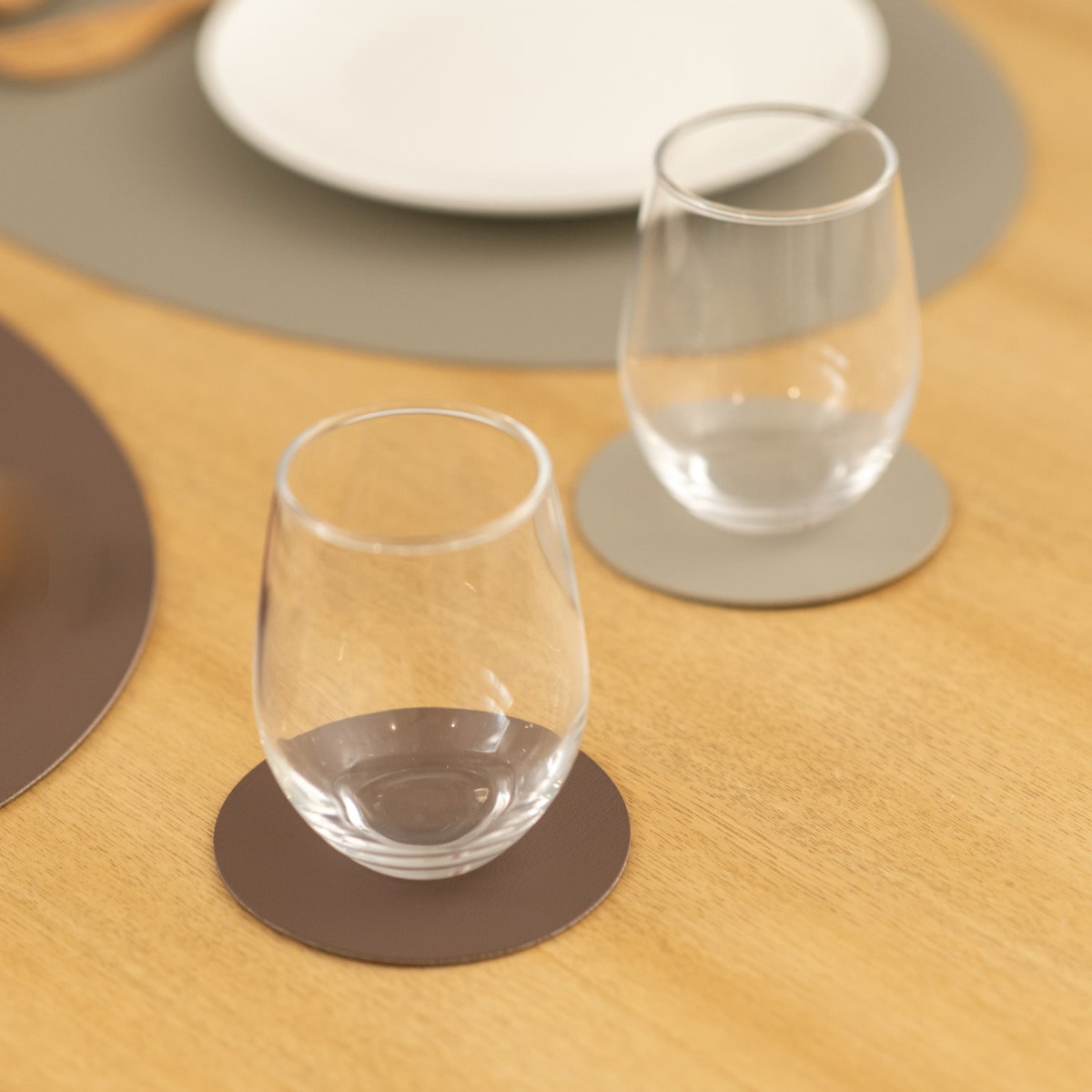 コースター ziczac トゥーゴー 4個セット ( フェイクレザー レザーコースター 茶托 グラスマット コップ受け PVCレザー インテリア ) 【BLUESTONE】 BLUESTONE