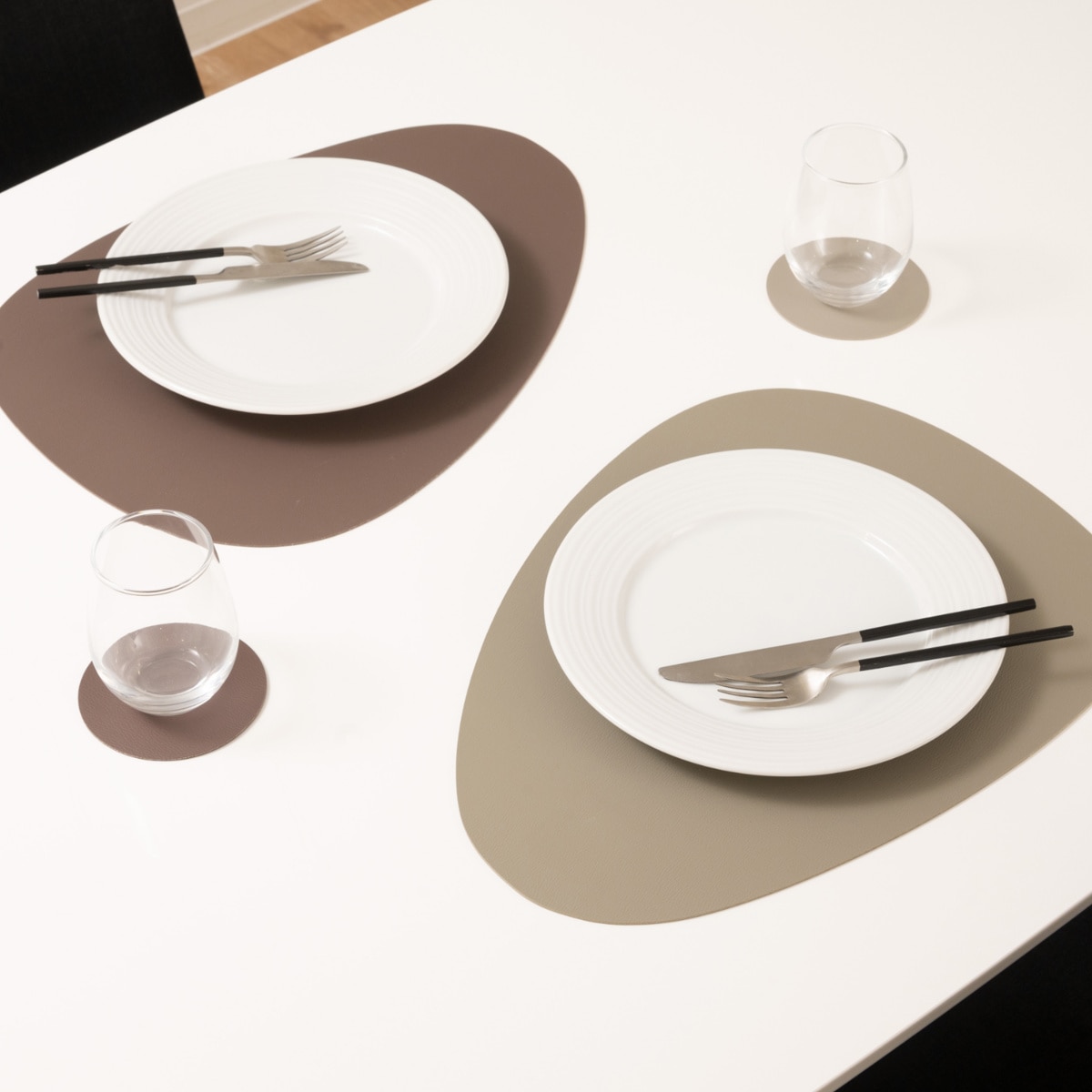 コースター ziczac トゥーゴー 4個セット ( フェイクレザー レザーコースター 茶托 グラスマット コップ受け PVCレザー インテリア ) 【BLUESTONE】 BLUESTONE