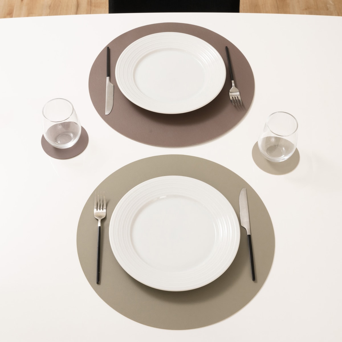 コースター ziczac トゥーゴー 4個セット ( フェイクレザー レザーコースター 茶托 グラスマット コップ受け PVCレザー インテリア ) 【BLUESTONE】 BLUESTONE