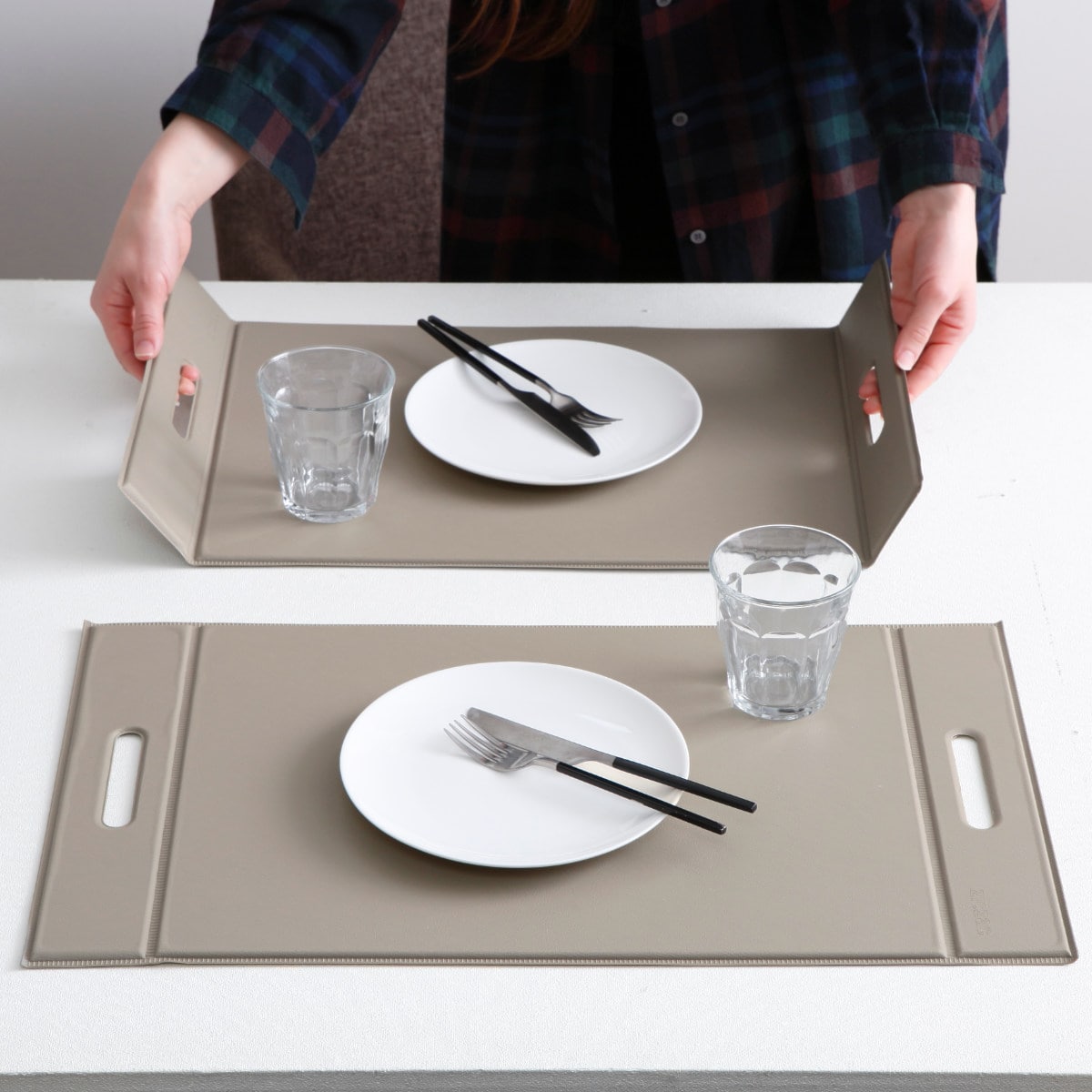 トレー ZICZAC TOGO Foldable Tray Placemat Lサイズ ( お盆 トレイ ランチョンマット プレイスマット 滑り止め すべり止め PVC 拭ける 57×33cm )