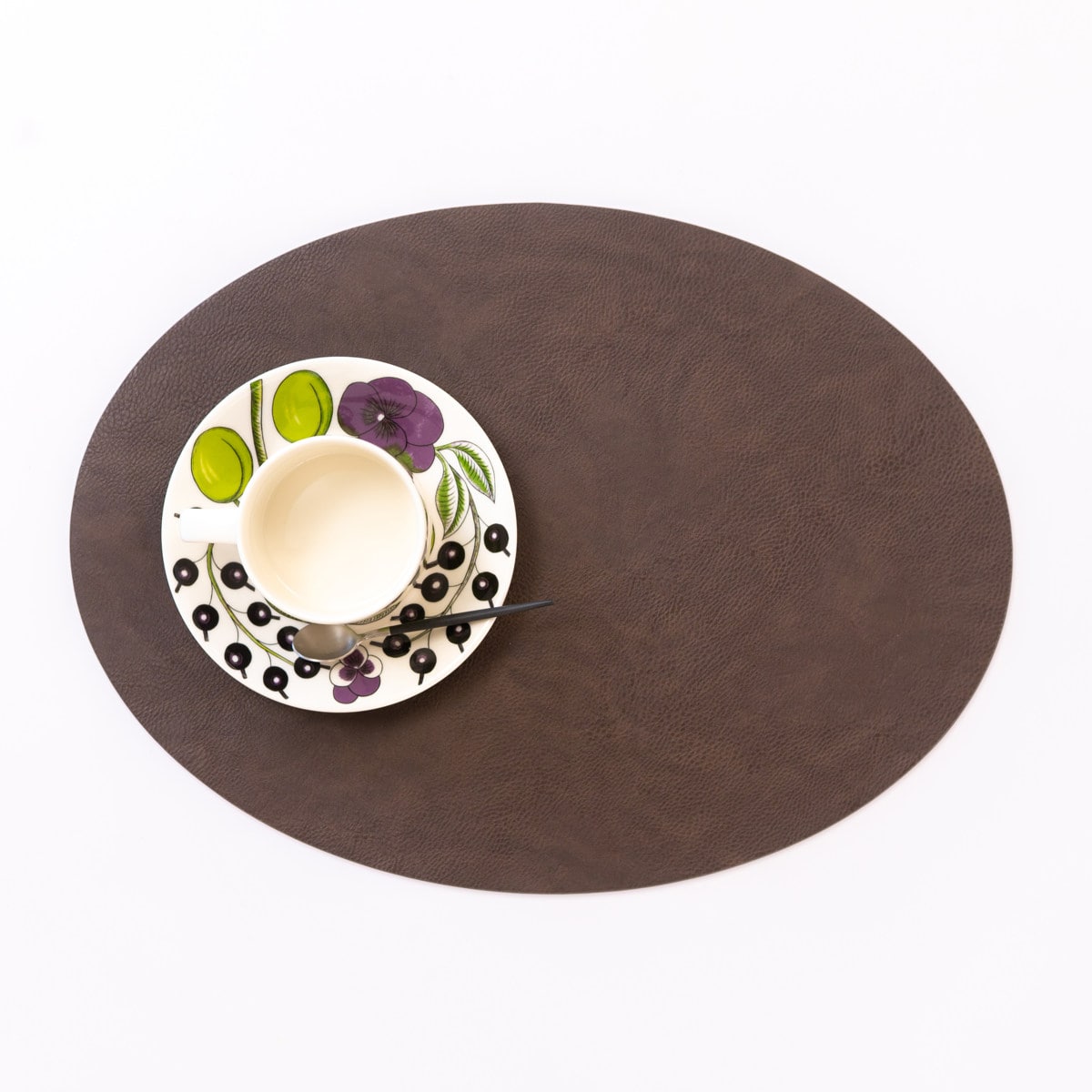 ランチョンマット レザー ランチョンマット ziczac トロジャ 楕円形 ( ジックザック おしゃれ オーバル TROJA 人工皮革 拭ける 45×33cm ランチマット プレイスマット レザー調 ) 【COFFEE】 COFFEE