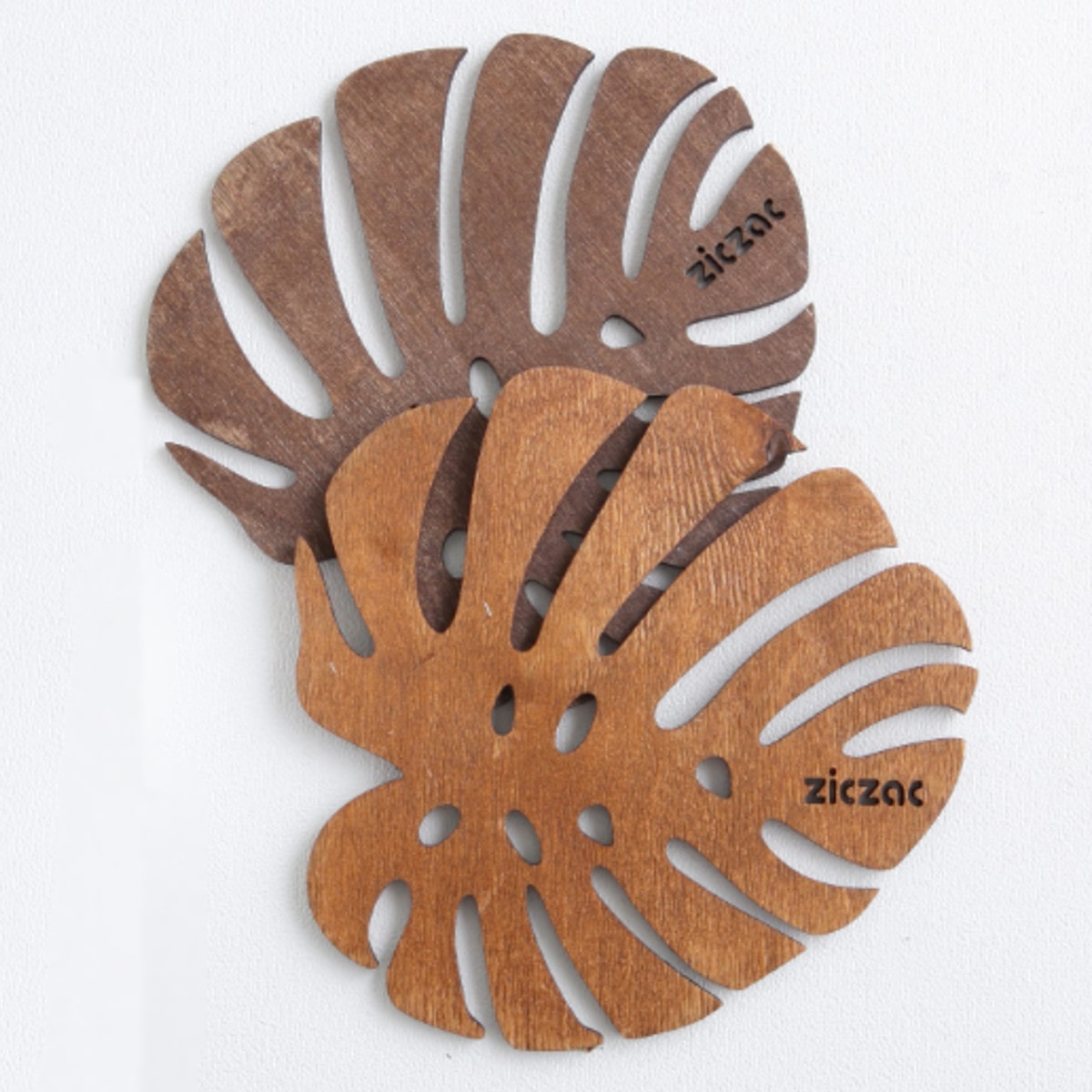 鍋敷き 木製 ZICZAC BIRCH Trivet Monstera ( ジックザック 木製鍋敷き なべ敷き 鍋敷 鍋しき 鍋置き 木製プレート 天然木 木 バーチ材 モンステラ ナチュラル インテリア ) 【WENGE】 WENGE