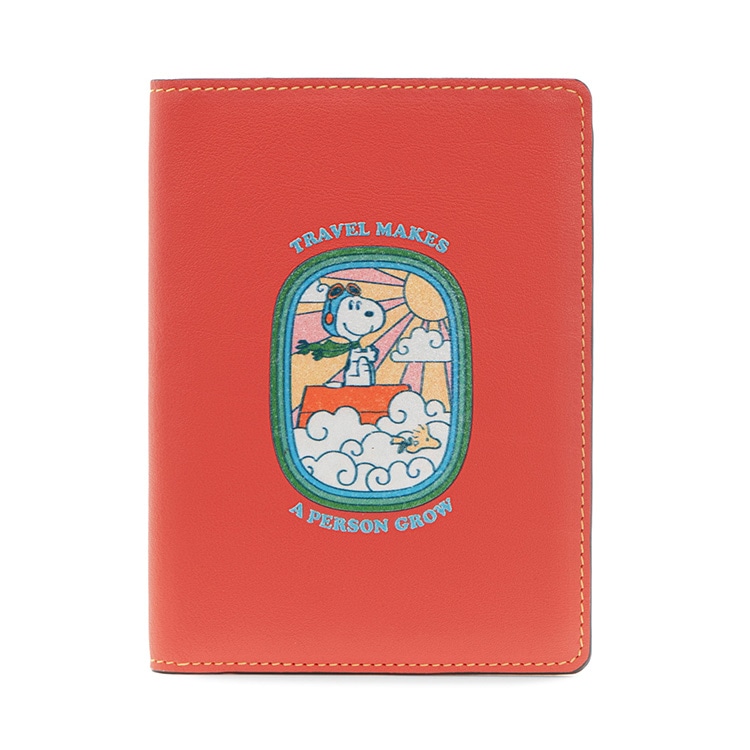 ピーナッツ パスポートスリーブ フライング エース レッド/オレンジ レッド/オレンジ