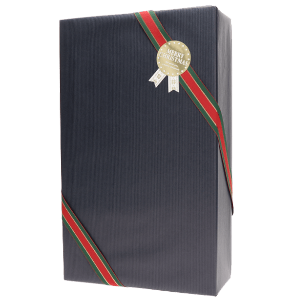 クリスマスラッピング　BLUE　ギフトBOX入り　２本用(ワイン購入者限定)