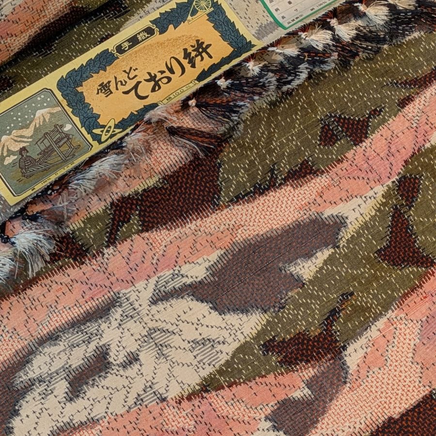 バッグ表地のアンティーク着物生地