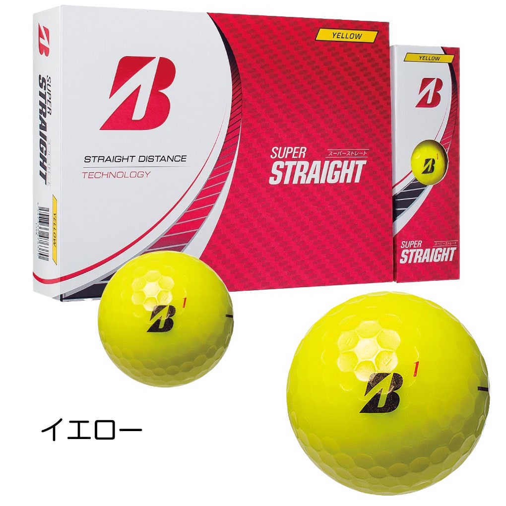 BS ブリヂストンゴルフ SUPER STRAIGHT ゴルフボール 1ダース(12球入