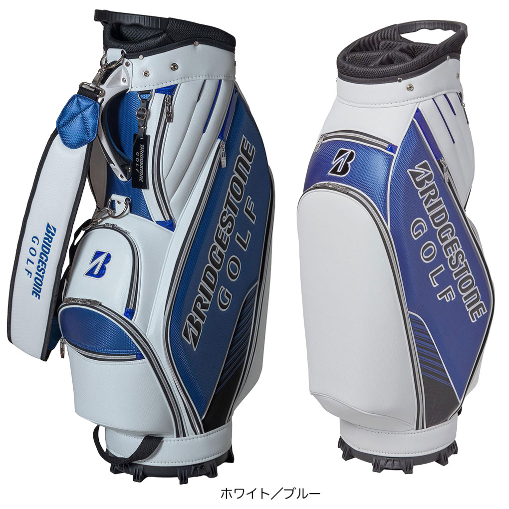 BRIDGESTONE ゴルフキャディバッグ ホワイト/ブルー BRIDGESTONE GOLF ブリヂストン ゴルフ キャディバッグ 軽量ベーシック