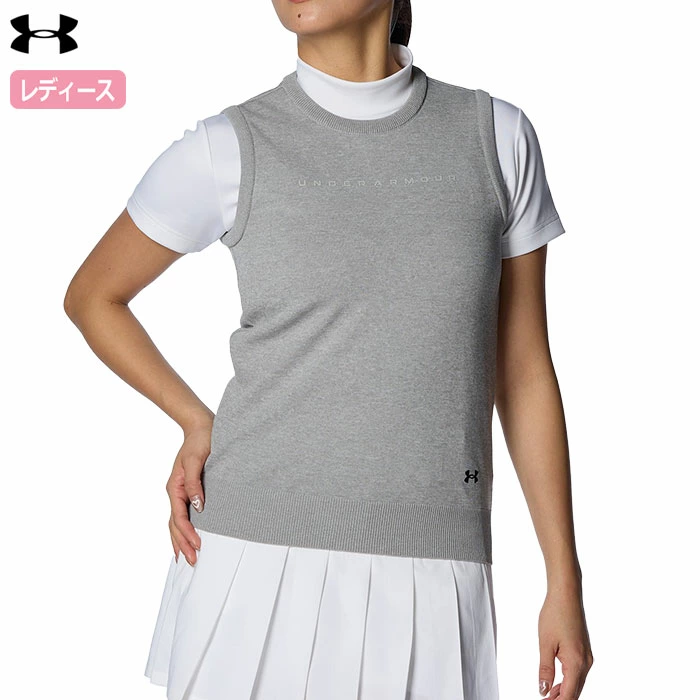 アンダーアーマー UA Vネック クルー セーター 1384968 レディース UNDER ARMOUR 2024秋冬モデル 日本正規品 ゴルフウェア