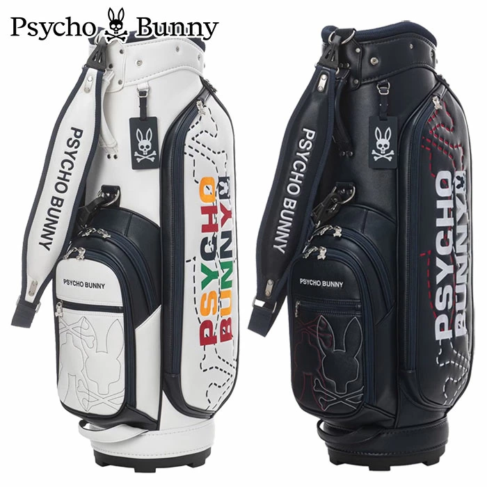 サイコバニー Psycho Bunny カートキャディバッグ LOGOART PBMG5SC5 9.0型  46インチ対応 5分割 ゴルフ バッグ 2025年モデル 日本正規品
