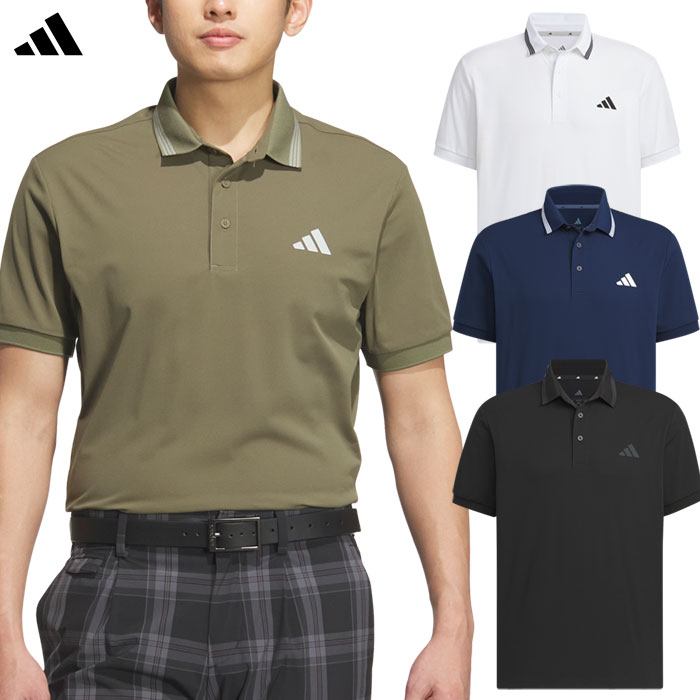 アディダス ワンポイントロゴ UVケア付き半袖ポロ KVH14 メンズ ゴルフウェア ゴルフ 2025春夏モデル adidas 日本正規品