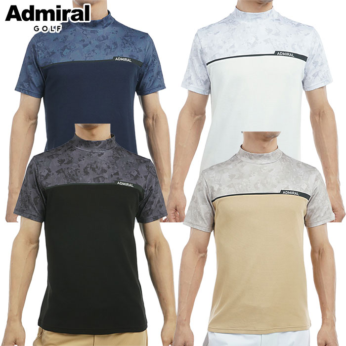 アドミラル Admiral Golf ローラーカモフラージュプリント モックネックシャツ ADMA539 メンズ ゴルフウェア ゴルフ 2025春夏モデル 日本正規品