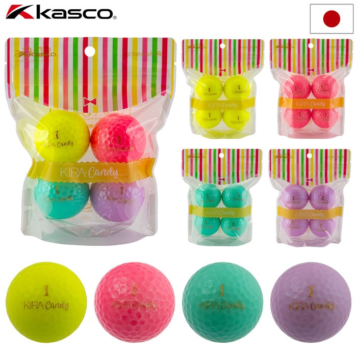 キャスコ KIRA Candy ゴルフボール 4球入り レディース専用ボール 公認球 KASCO 2025年モデル 日本正規品