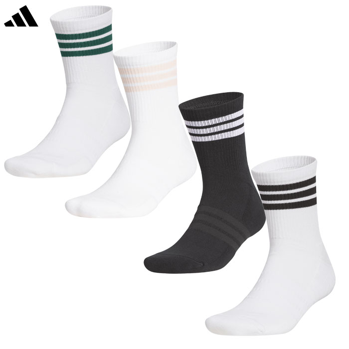 アディダス ハーフクルー丈 スリーストライプス ソックス BY630 メンズ ゴルフウェア 2026春夏モデル adidas 日本正規品