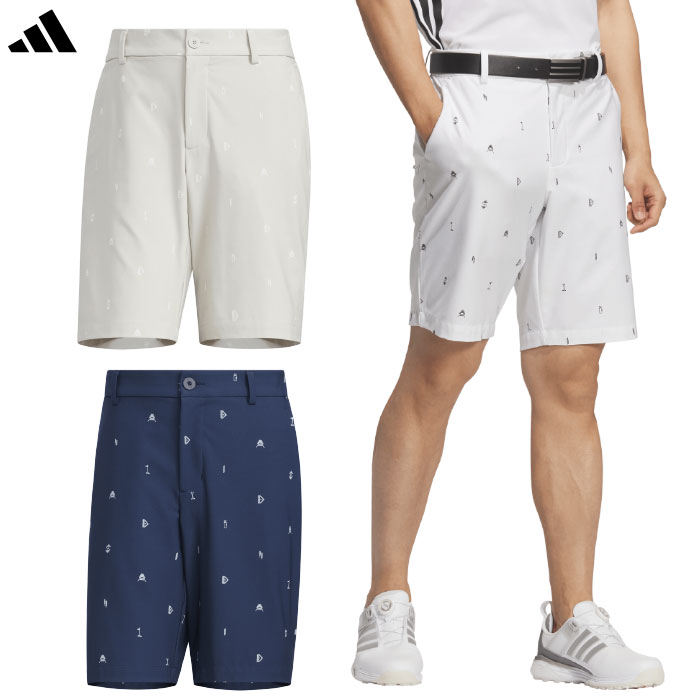 アディダス EX-STRETCH ACTIVE 撥水 モノグラム ショートパンツ QE169 メンズ ゴルフウェア ゴルフ 2026春夏モデル adidas 日本正規品