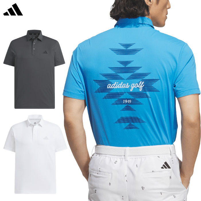 アディダス CLIMACOOL クライマクール 接触冷感 チマヨ柄 バックグラフィック ボタンダウン 半袖シャツ CO463 メンズ ゴルフウェア ゴルフ 2026春夏モデル adidas 日本正規品