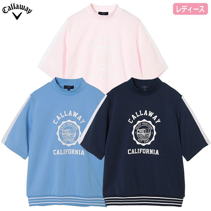 キャロウェイ 裏毛スウェット半袖ハイネックプルオーバー 半袖 C26117204 レディース Callaway ゴルフウェア 2026春夏モデル 日本正規品