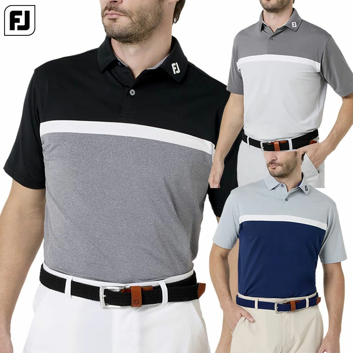 フットジョイ Essential Mens カラーブロック ストレッチライル半袖シャツ FJ-S26-BES02 メンズ 半袖 ゴルフウェア FOOTJOY 2026春夏モデル 日本正規品
