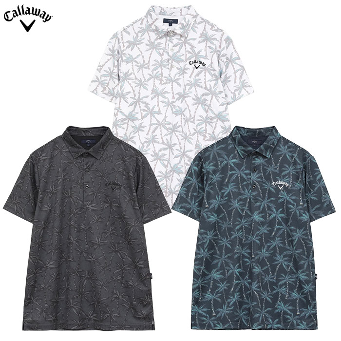 キャロウェイ -3℃裏クールヤシの木総柄半袖シャツ C26134121 メンズ Callaway ゴルフウェア 2026春夏モデル 日本正規品